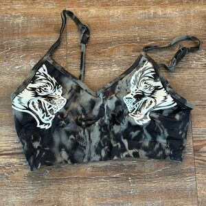 Green Patterned Darc Sport Sports Bra